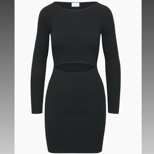 ARITZIA BLACK LONG SLEEVE CUT OUT DRESS